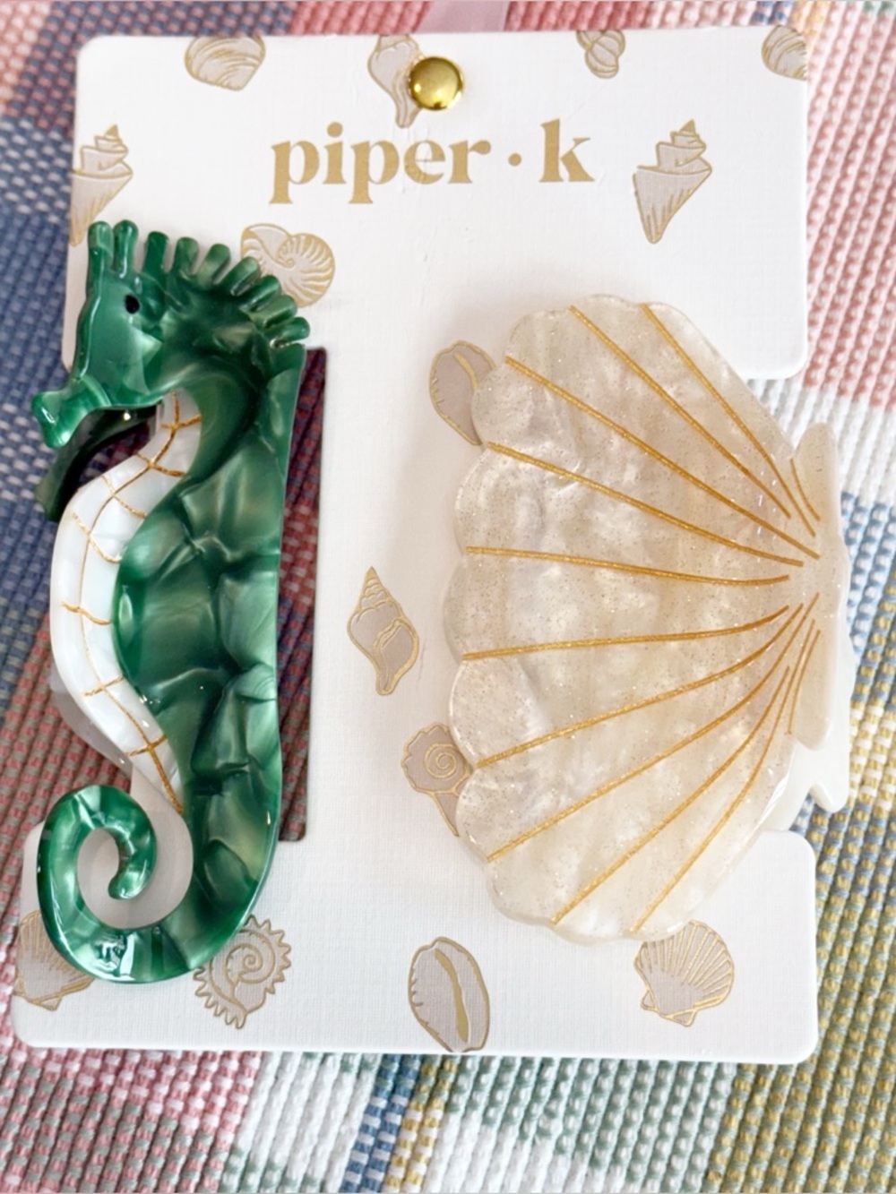 Piper K Seahorse and Seashell Hair Claw Clips -🐚🐚Sea shell and seahorse clips